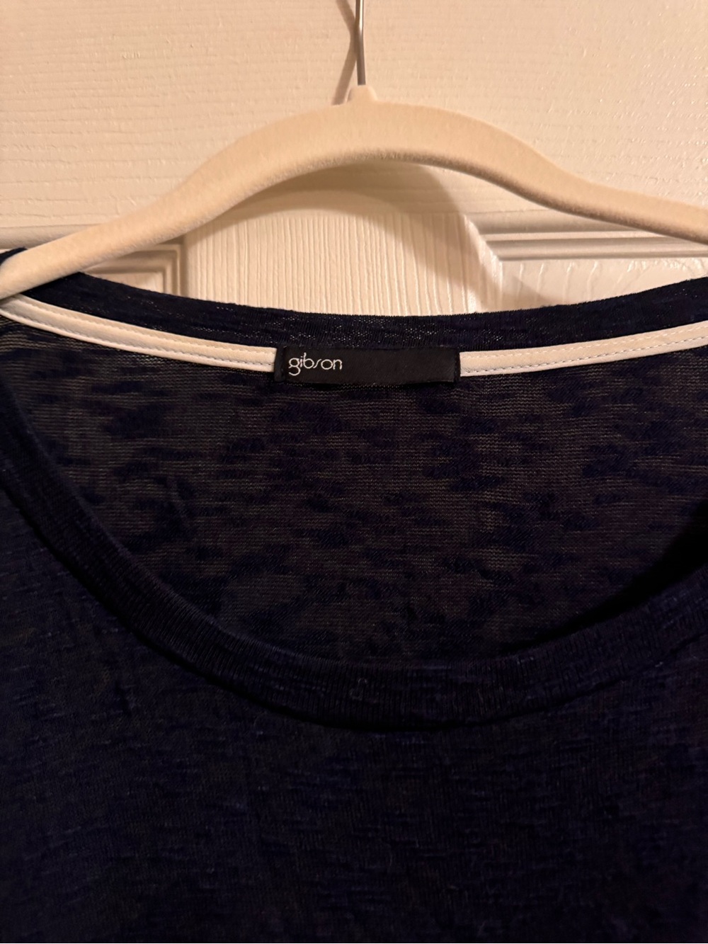 Gibson Navy Short-Sleeve Crewneck Tee with White Trim